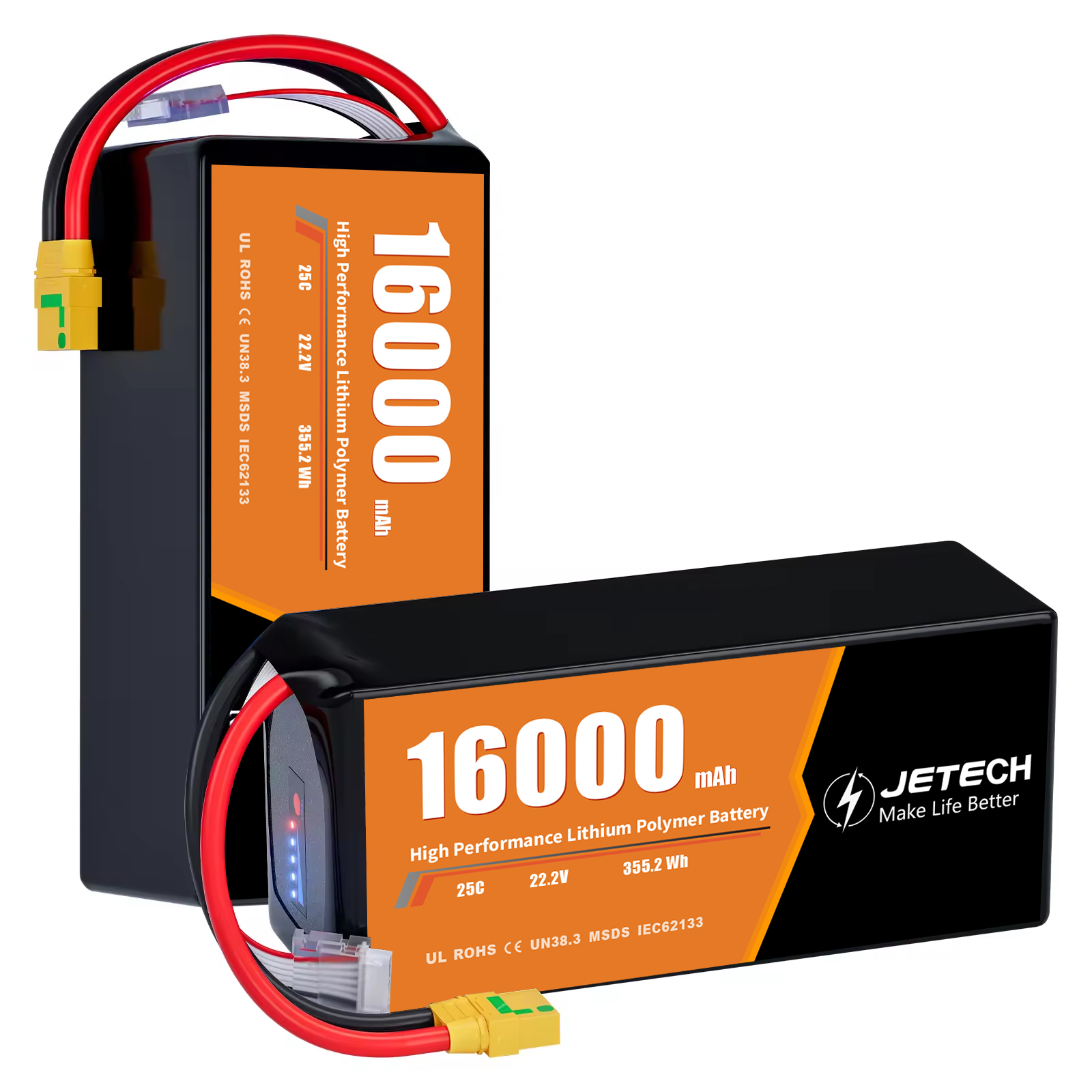 10C, 20C, 30C, 60C, 11.1V, 22.2V, 14.8V 16000mAh 16Ah Uzun Çalışma Süresi NCM Lityum Polimer Pil İHA cihazı için